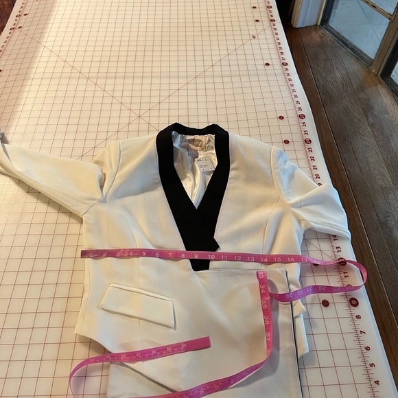 Forever 21 NWT sz small black cream / white contemporary suit jacket boho - Picture 8 of 15